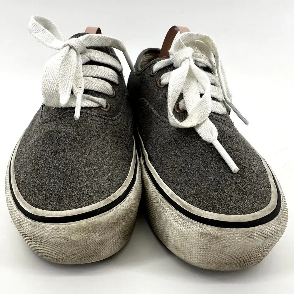 Vans Authentic Suede Platform Sneakers Lace Up Low Top Skater Gray M5 W6.5